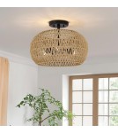 Elstead Półplafon Casablanca 3 źródła światła Palladiański brąz QZ-CASABLANCA-3SF-PBZ