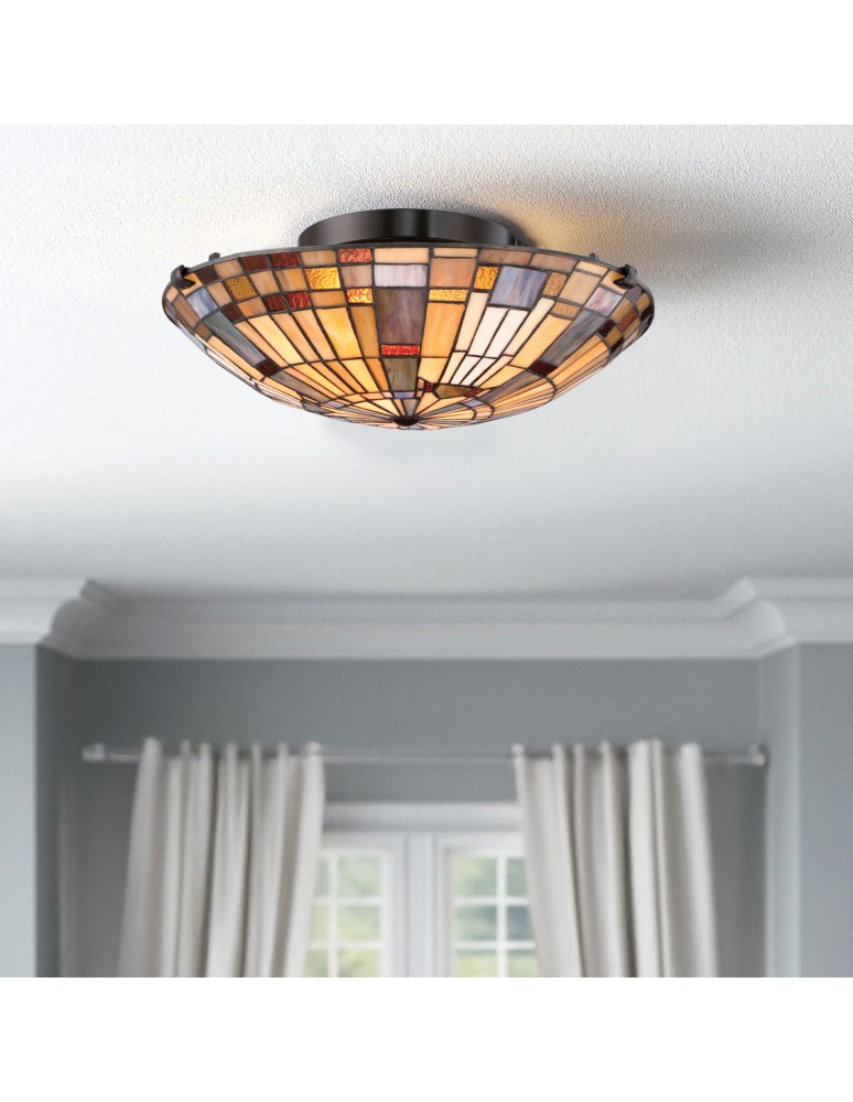 Elstead Plafon Inglenook 2 źródła światła Valiant brąz QZ-INGLENOOK-F-SMALL