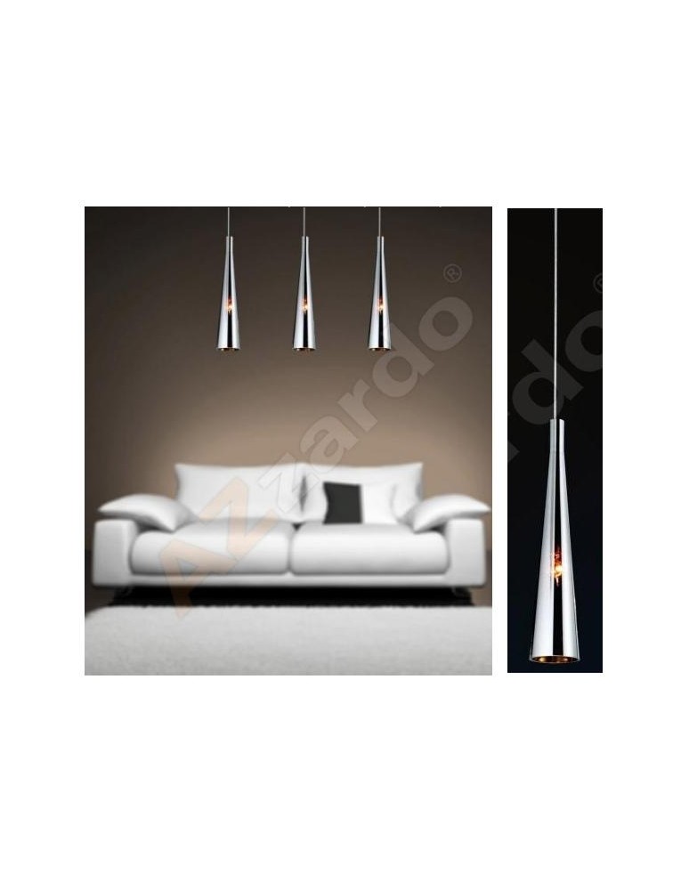 Pendant lamps - Azzardo CHEMICAL 1xE14 Pendant Chrome AZ0998 - product kolory-swiatla.pl 1