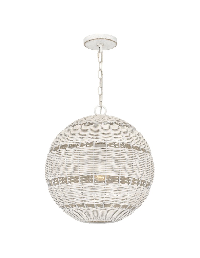 Elstead Lampa wisząca Lindendale 1 źródło światła Antyczna biel IP44 Zewnętrzna QZ-LINDENDALE-P-AWH