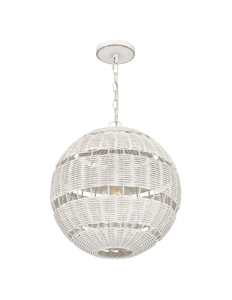 Elstead Lampa wisząca Lindendale 1 źródło światła Antyczna biel IP44 Zewnętrzna QZ-LINDENDALE-P-AWH