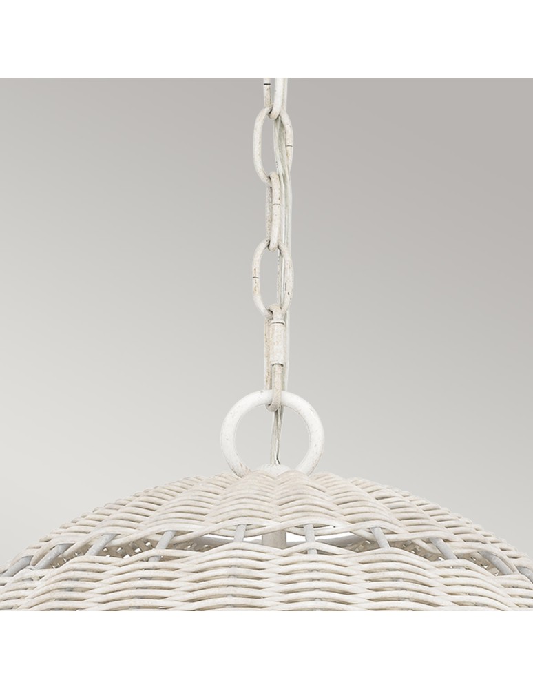 Elstead Lampa wisząca Lindendale 1 źródło światła Antyczna biel IP44 Zewnętrzna QZ-LINDENDALE-P-AWH