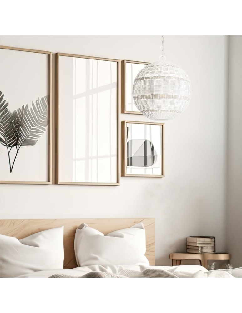 Elstead Lampa wisząca Lindendale 1 źródło światła Antyczna biel IP44 Zewnętrzna QZ-LINDENDALE-P-AWH