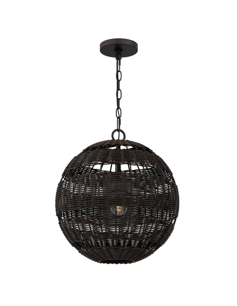 Elstead Lampa wisząca Lindendale 1 źródło światła Western brąz IP44 Zewnętrzna QZ-LINDENDALE-P-WT