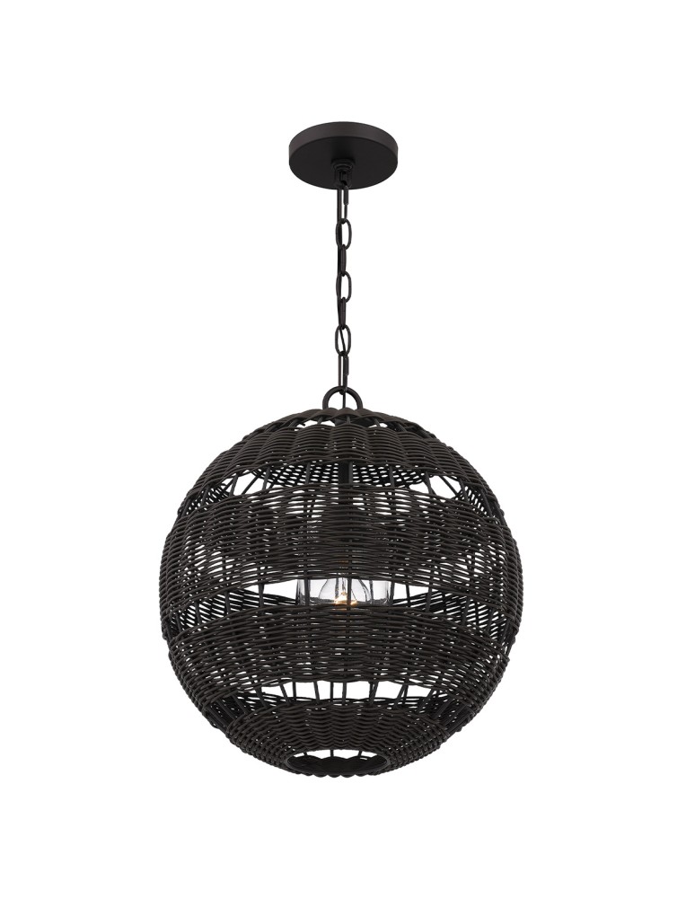 Elstead Lampa wisząca Lindendale 1 źródło światła Western brąz IP44 Zewnętrzna QZ-LINDENDALE-P-WT