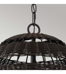 Elstead Lampa wisząca Lindendale 1 źródło światła Western brąz IP44 Zewnętrzna QZ-LINDENDALE-P-WT