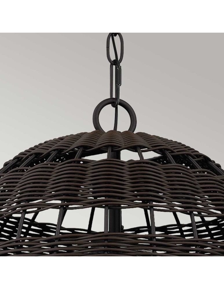 Elstead Lampa wisząca Lindendale 1 źródło światła Western brąz IP44 Zewnętrzna QZ-LINDENDALE-P-WT