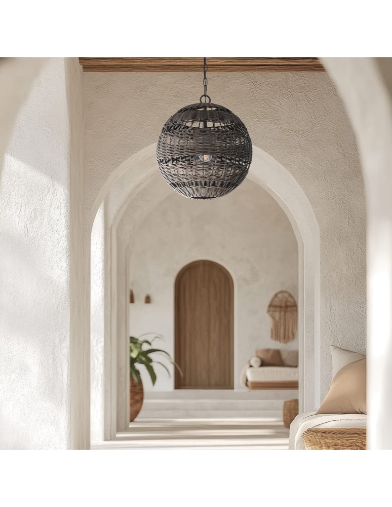 Elstead Lampa wisząca Lindendale 1 źródło światła Western brąz IP44 Zewnętrzna QZ-LINDENDALE-P-WT