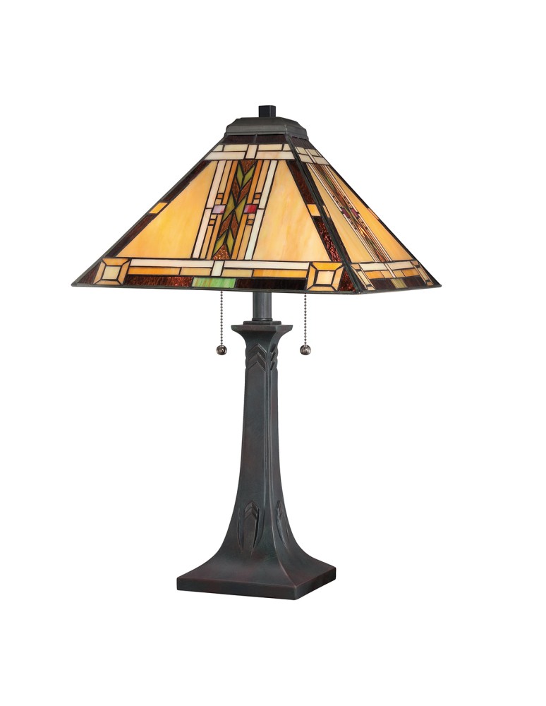 Elstead Lampa stołowa Navajo 2 źródła światła Brązowy QZ-NAVAJO-TL-VB