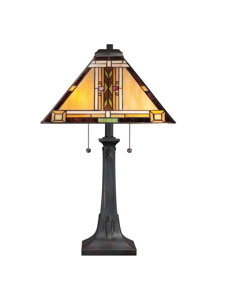 Elstead Lampa stołowa Navajo 2 źródła światła Brązowy QZ-NAVAJO-TL-VB
