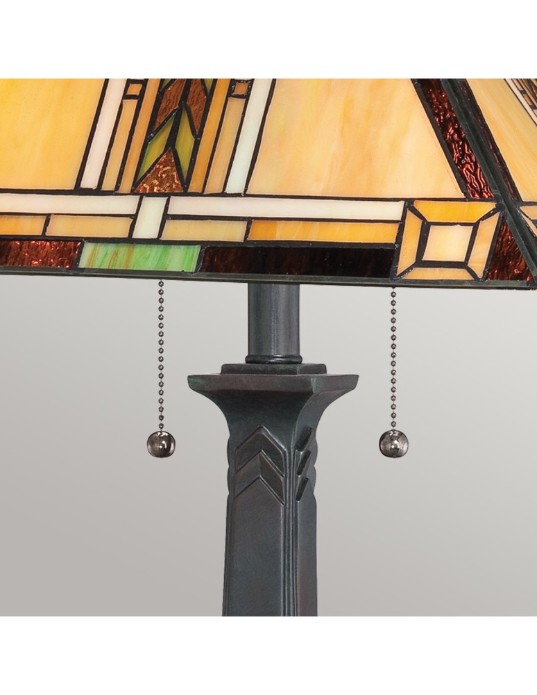 Elstead Lampa stołowa Navajo 2 źródła światła Brązowy QZ-NAVAJO-TL-VB