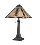 Elstead Lampa stołowa Navajo 2 źródła światła Brązowy QZ-NAVAJO-TL-VB