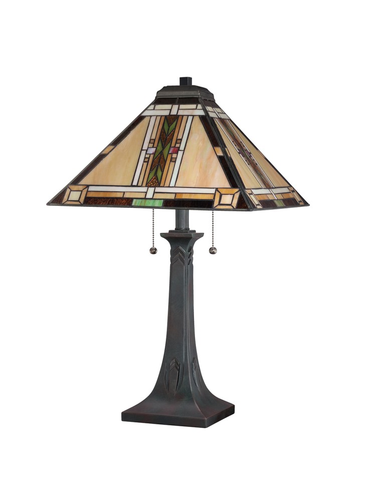 Elstead Lampa stołowa Navajo 2 źródła światła Brązowy QZ-NAVAJO-TL-VB