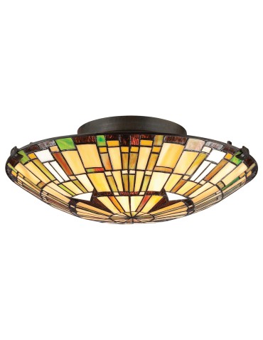 Elstead Plafon Reed 2 źródła światła Valiant brąz QZ-REED-F-VB