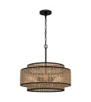 Elstead Lampa wisząca Teton 5 źródeł światła Matowa czerń QZ-TETON-5P-MBK