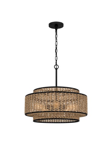 Elstead Lampa wisząca Teton 5 źródeł światła Matowa czerń QZ-TETON-5P-MBK