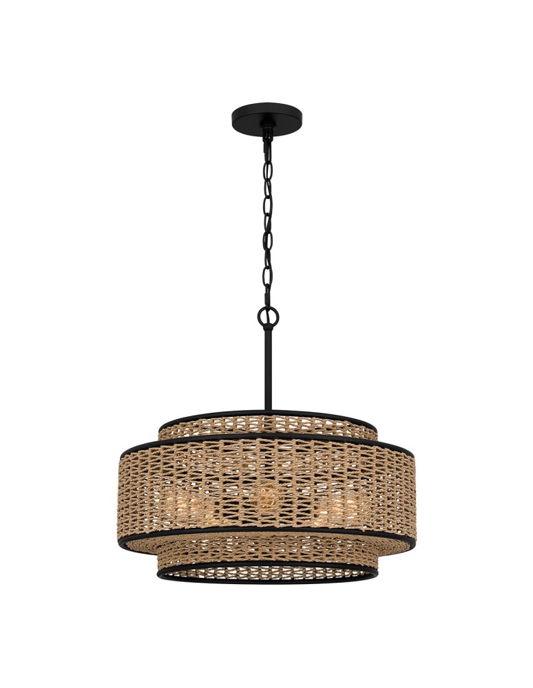 Elstead Lampa wisząca Teton 5 źródeł światła Matowa czerń QZ-TETON-5P-MBK