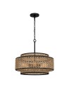 Elstead Lampa wisząca Teton 5 źródeł światła Matowa czerń QZ-TETON-5P-MBK