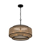 Elstead Lampa wisząca Teton 5 źródeł światła Matowa czerń QZ-TETON-5P-MBK