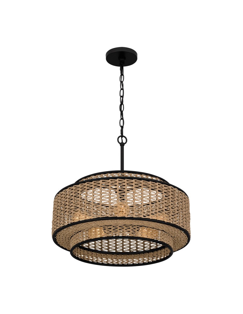 Elstead Lampa wisząca Teton 5 źródeł światła Matowa czerń QZ-TETON-5P-MBK