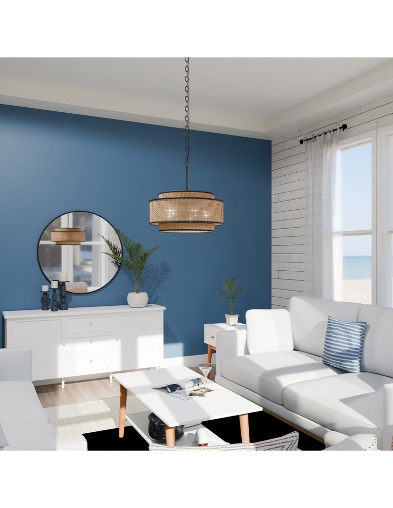 Elstead Lampa wisząca Teton 5 źródeł światła Matowa czerń QZ-TETON-5P-MBK