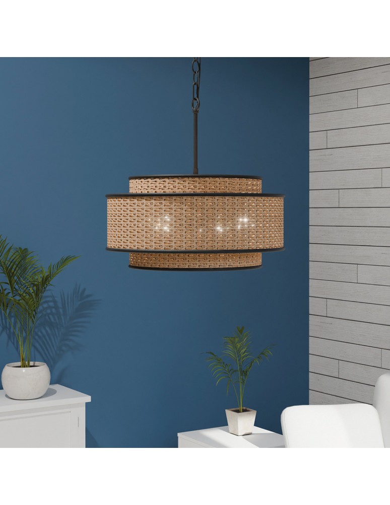 Elstead Lampa wisząca Teton 5 źródeł światła Matowa czerń QZ-TETON-5P-MBK
