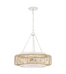 Elstead Lampa wisząca Waylon 4 źródła światła Antyczna biel QZ-WAYLON-4P-AWH