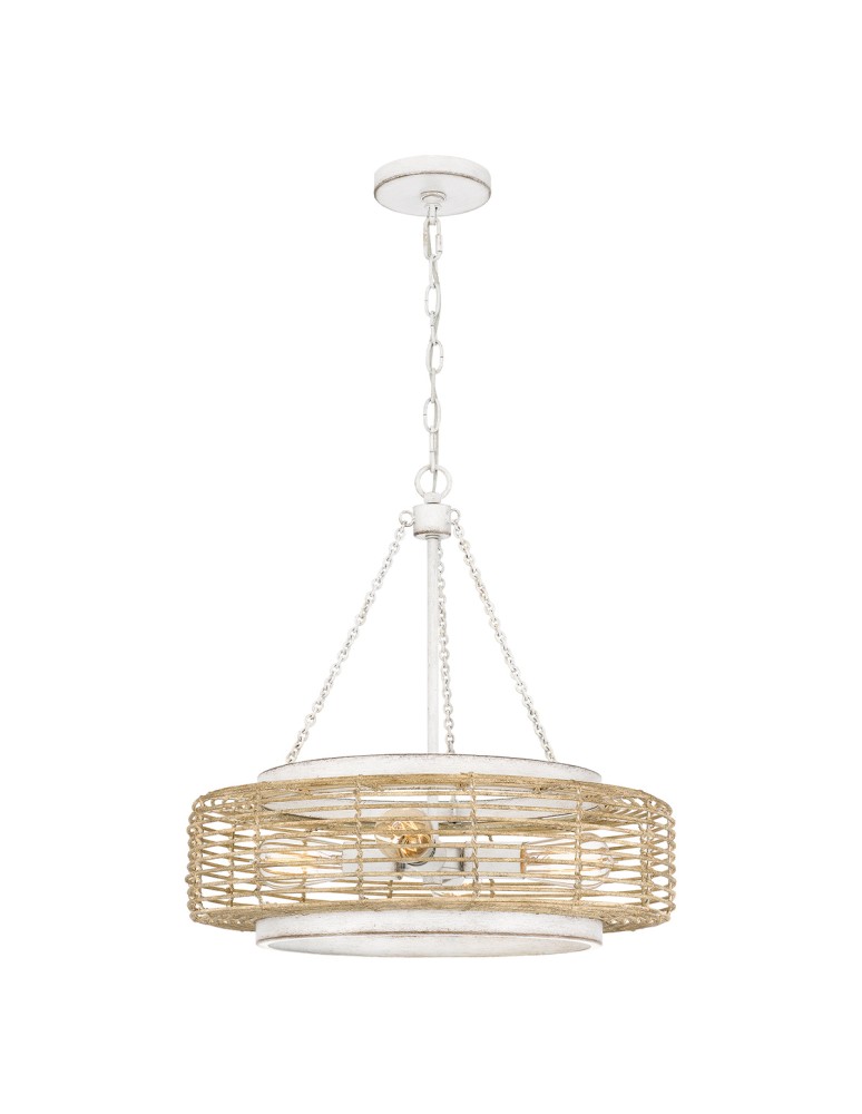 Elstead Lampa wisząca Waylon 4 źródła światła Antyczna biel QZ-WAYLON-4P-AWH
