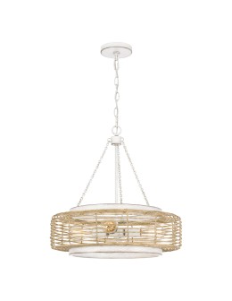 Elstead Lampa wisząca Waylon 4 źródła światła Antyczna biel QZ-WAYLON-4P-AWH