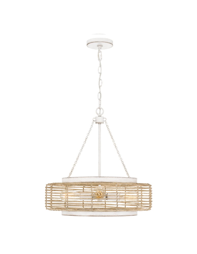 Elstead Lampa wisząca Waylon 4 źródła światła Antyczna biel QZ-WAYLON-4P-AWH