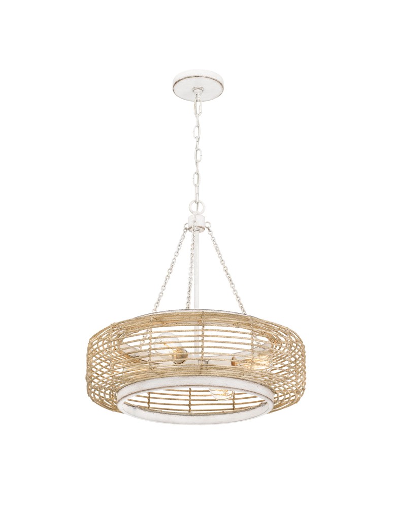 Elstead Lampa wisząca Waylon 4 źródła światła Antyczna biel QZ-WAYLON-4P-AWH