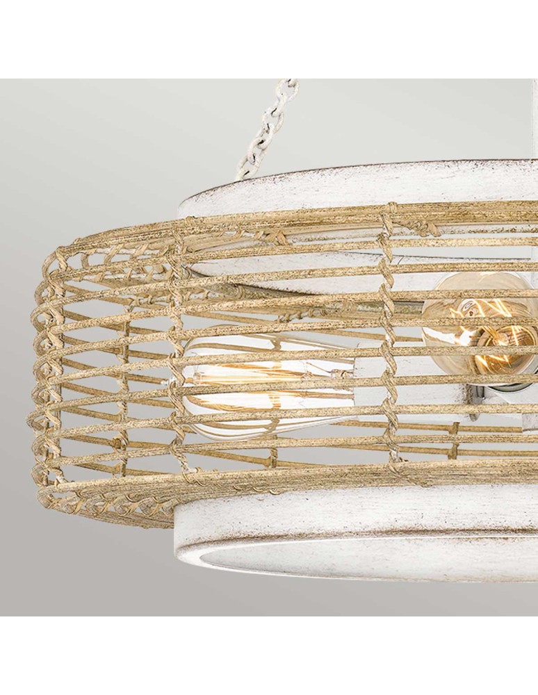 Elstead Lampa wisząca Waylon 4 źródła światła Antyczna biel QZ-WAYLON-4P-AWH