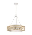 Elstead Lampa wisząca Waylon 4 źródła światła Antyczna biel QZ-WAYLON-4P-AWH