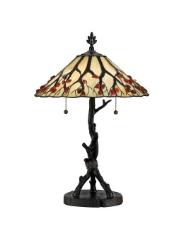 Elstead Lampa stołowa Whispering 2 źródła światła Valiant brąz QZ-WHISPERING-TL-VB
