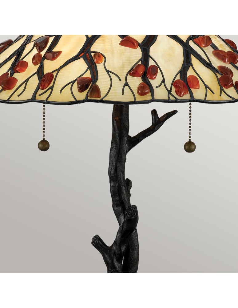 Elstead Lampa stołowa Whispering 2 źródła światła Valiant brąz QZ-WHISPERING-TL-VB