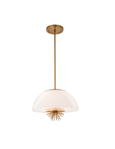 Elstead Lampa wisząca Staring 3 źródła światła Przecierane złoto STARING-3P-DG-OPAL
