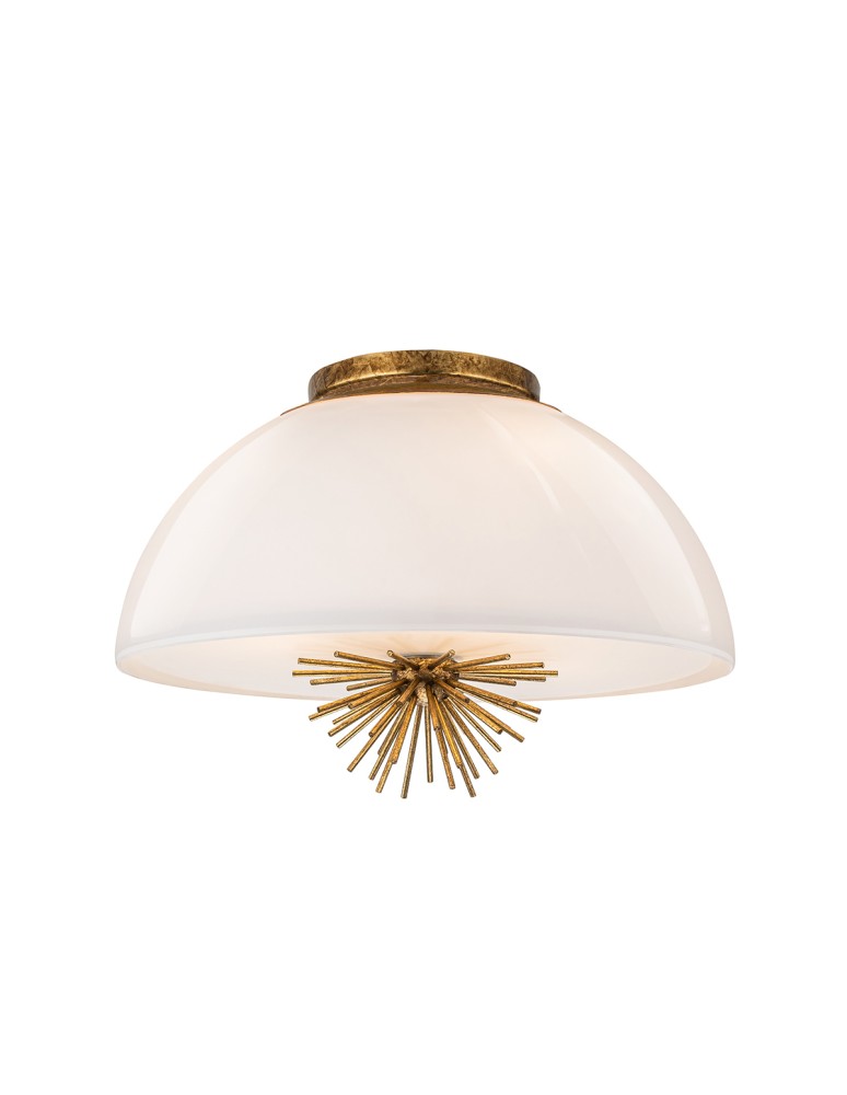 Elstead Lampa wisząca Staring 3 źródła światła Przecierane złoto STARING-3P-DG-OPAL