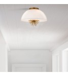 Elstead Lampa wisząca Staring 3 źródła światła Przecierane złoto STARING-3P-DG-OPAL