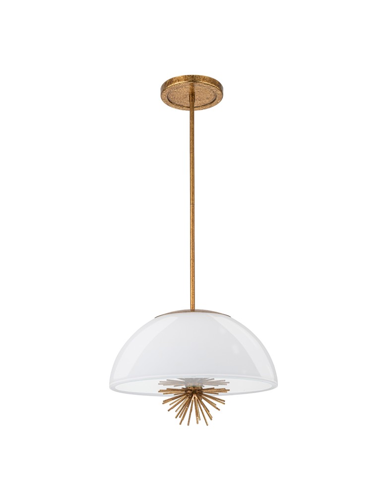 Elstead Lampa wisząca Staring 3 źródła światła Przecierane złoto STARING-3P-DG-OPAL
