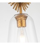 Elstead Mała lampa wisząca Staring 1 źródło światła Przecierane złoto STARING-MP-DG-CLEAR