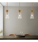 Elstead Mała lampa wisząca Staring 1 źródło światła Przecierane złoto STARING-MP-DG-CLEAR