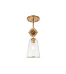 Elstead Mała lampa wisząca Staring 1 źródło światła Przecierane złoto STARING-MP-DG-CLEAR