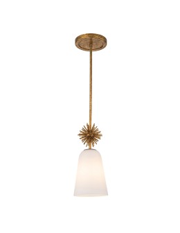 Elstead Mała lampa wisząca Staring 1 źródło światła Przecierane złoto STARING-MP-DG-OPAL - product 2