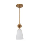 Elstead Mała lampa wisząca Staring 1 źródło światła Przecierane złoto STARING-MP-DG-OPAL