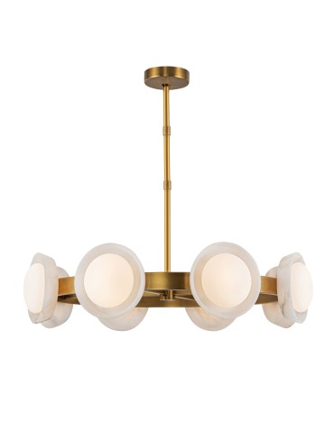 Quintiesse Żyrandol LED Alonso Vintage mosiądz Elstead Lighting QN-ALONSO8-VBS-AR