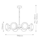 Quintiesse Żyrandol LED Alonso Vintage mosiądz Elstead Lighting QN-ALONSO8-VBS-AR
