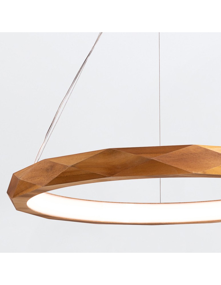 Quintiesse Lampa wisząca LED Angular Elstead Lighting QN-ANGULAR-RING-LED-80-TEAK