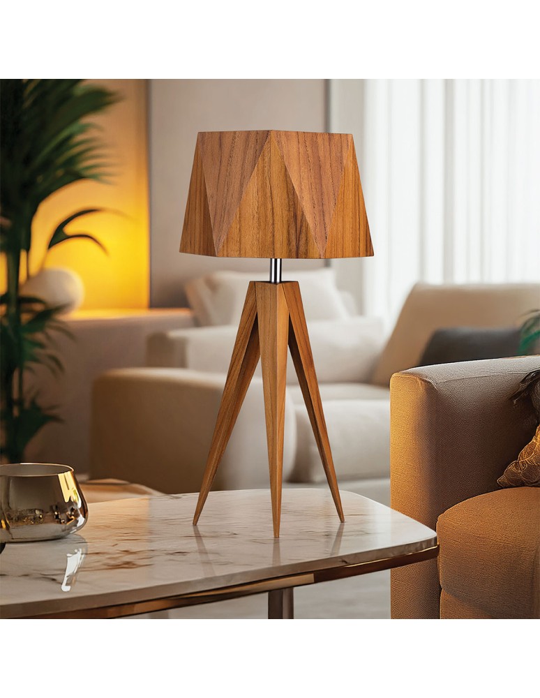 Quintiesse Lampa stołowa Angular Elstead Lighting QN-ANGULAR-TL-TEAK