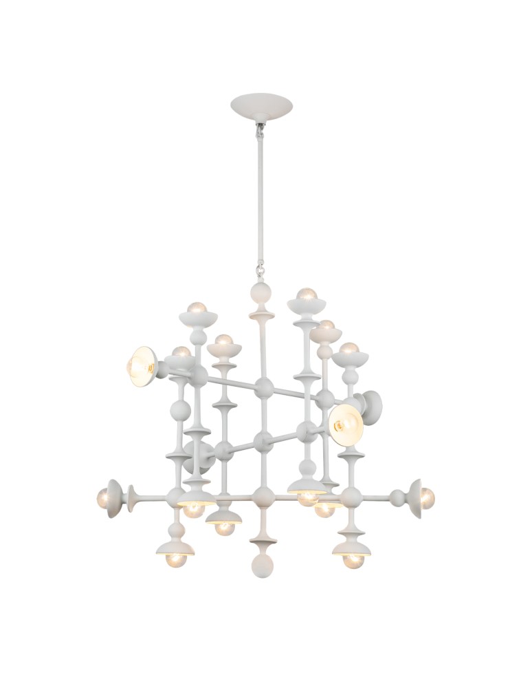 Quintiesse Żyrandol Cadence 18 źródeł światła Antyczna biel Elstead Lighting QN-CADENCE18-WHT