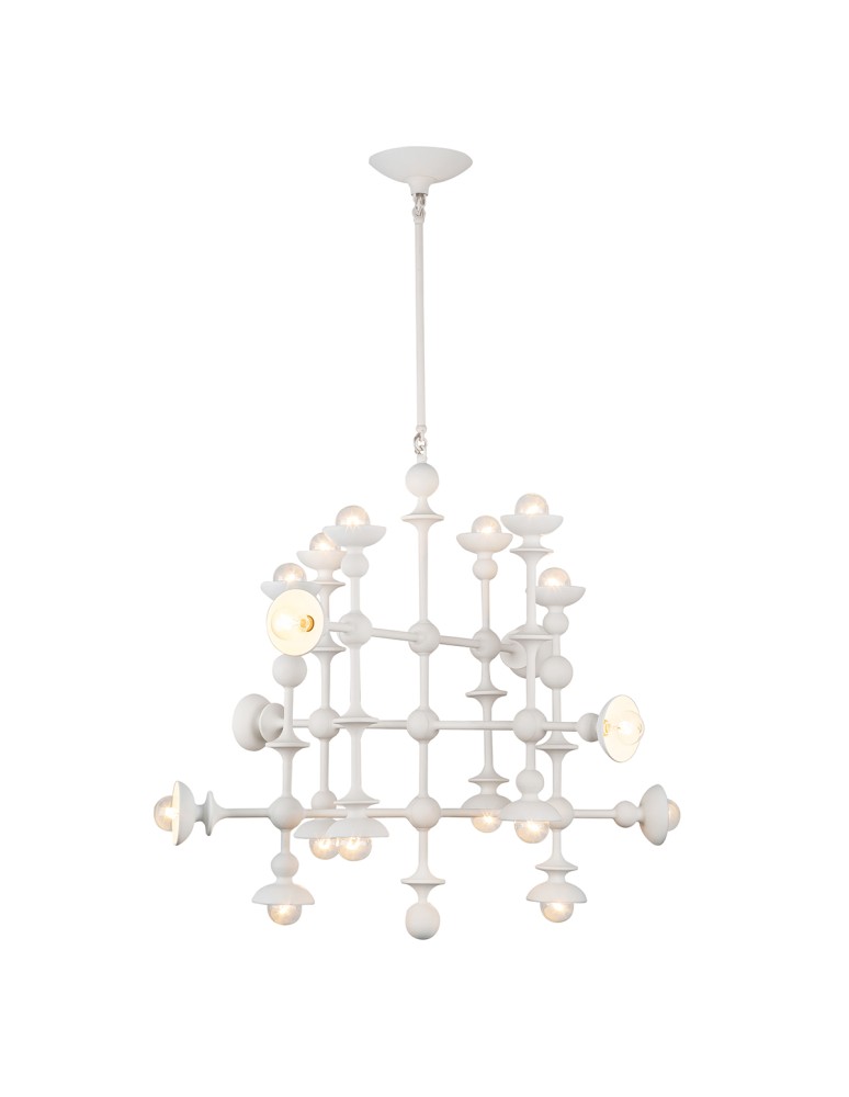 Quintiesse Żyrandol Cadence 18 źródeł światła Antyczna biel Elstead Lighting QN-CADENCE18-WHT